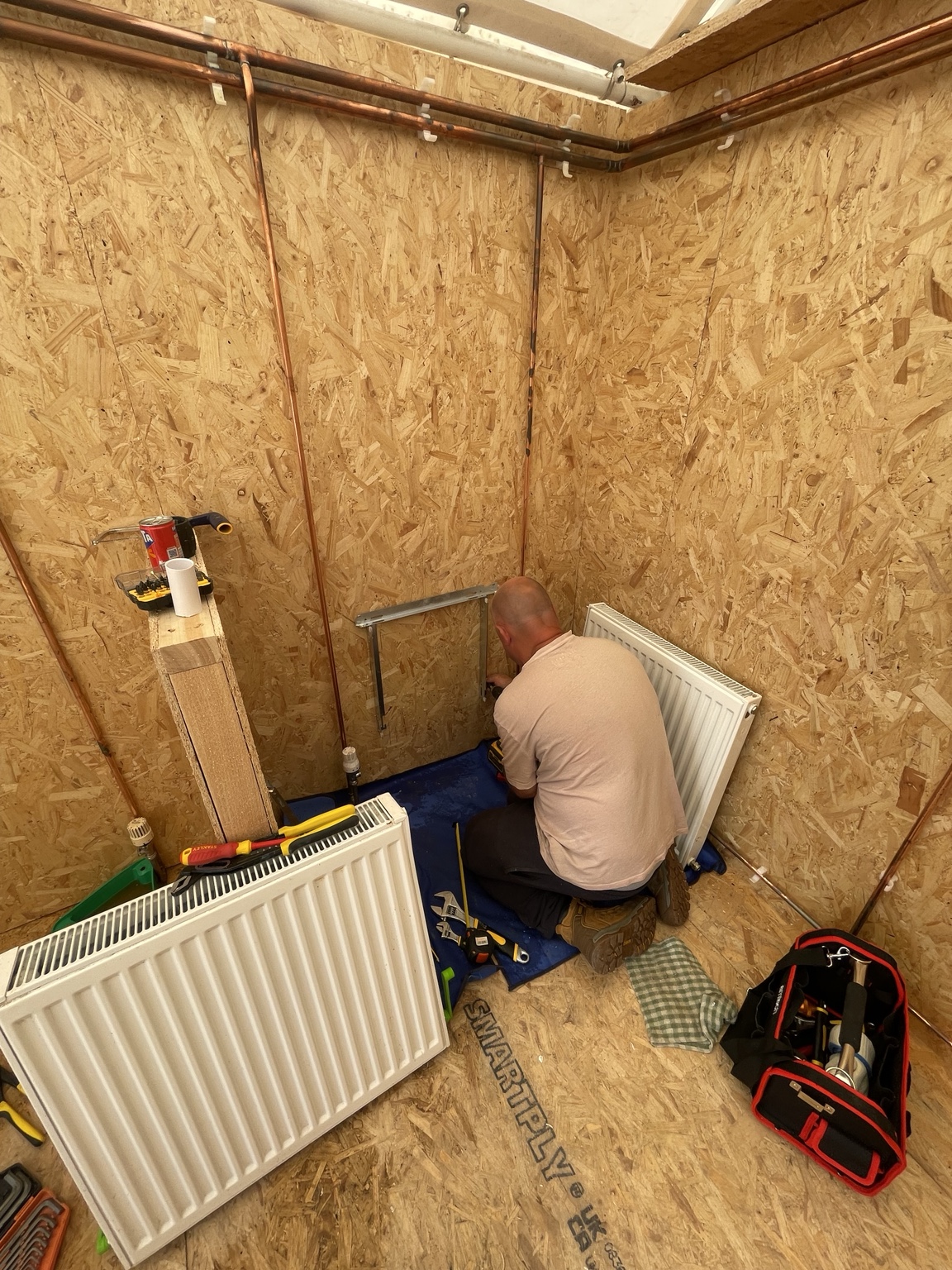 Radiator pipework practice at The Plumbing School, Deeside