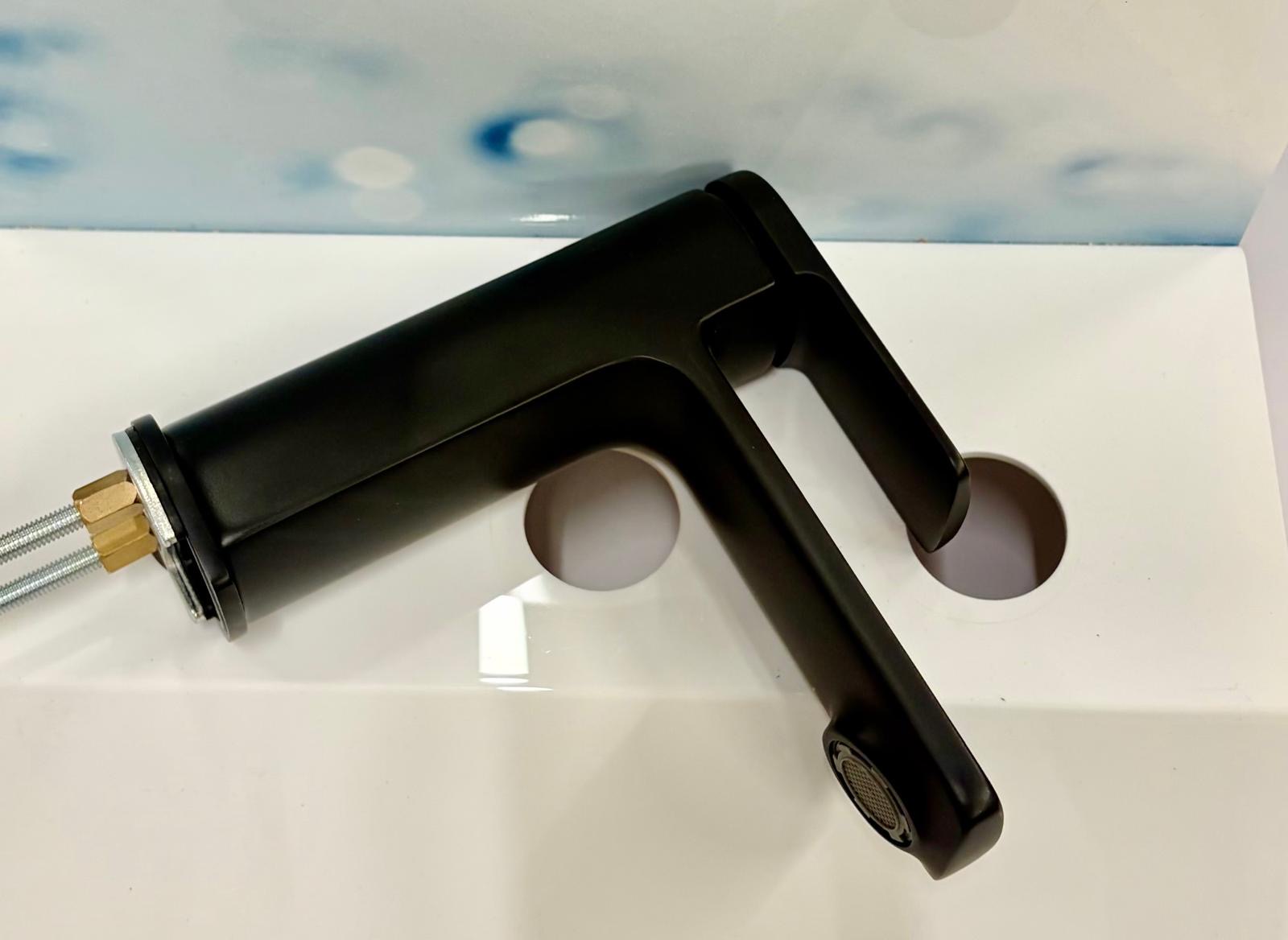 Basin Mixer – Matt Black, rounded