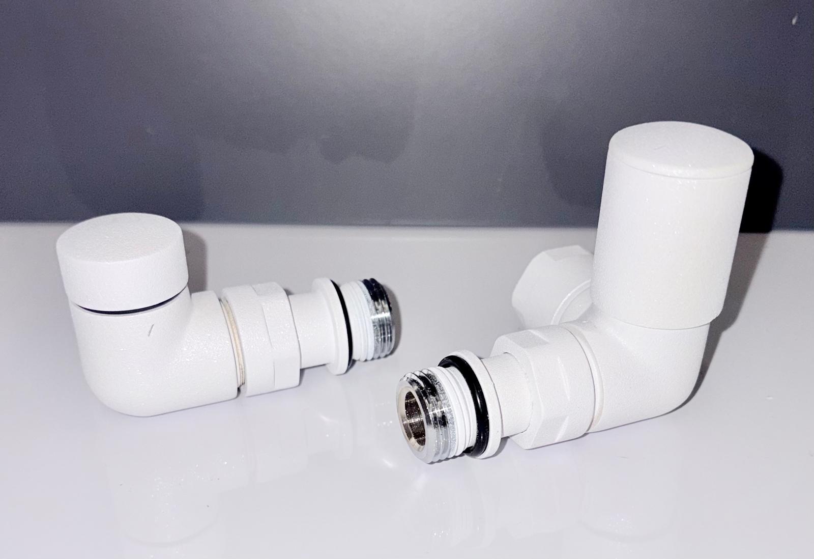 Tissino Hugo2 Straight Radiator Valves – White