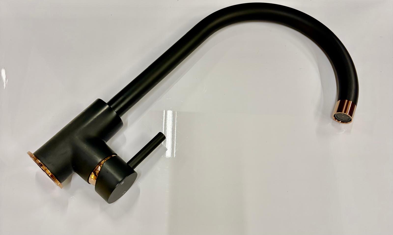 Merthyr Kitchen Mixer – Black/Rose Gold