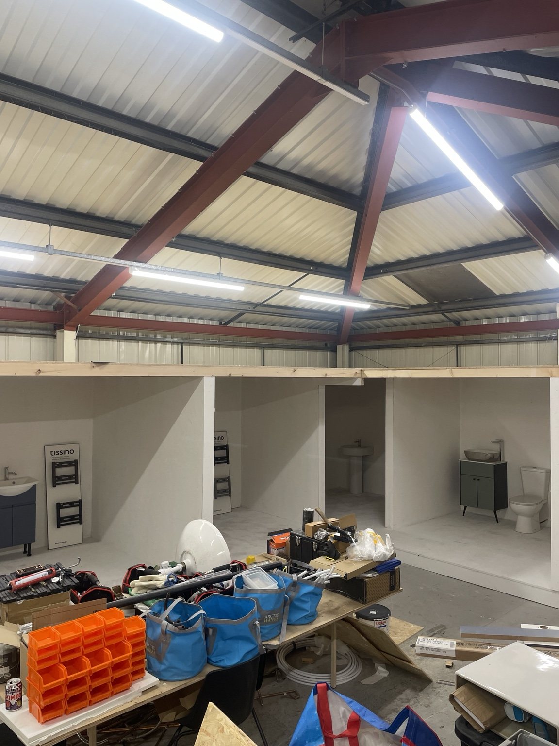 Purpose-built bathroom training bays at The Plumbing School in Deeside