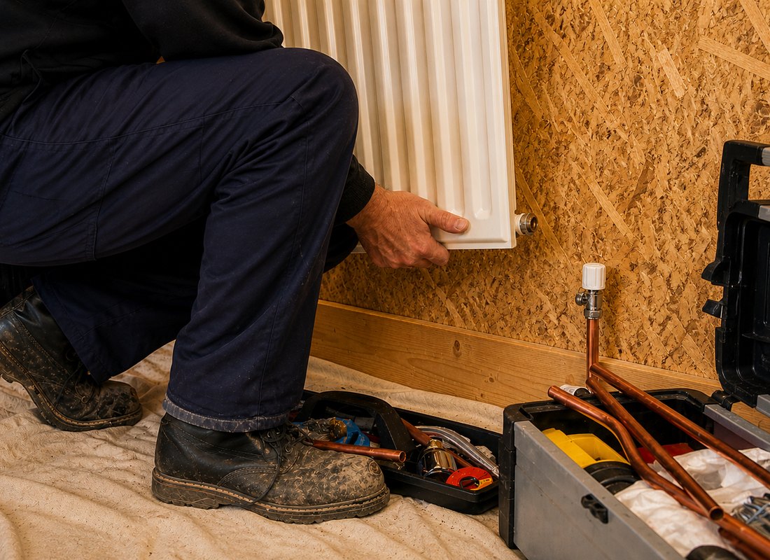 Radiator installation practice in OSB workshop